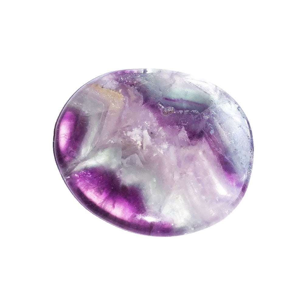 Pietre piatte singole di fluorite multicolore
