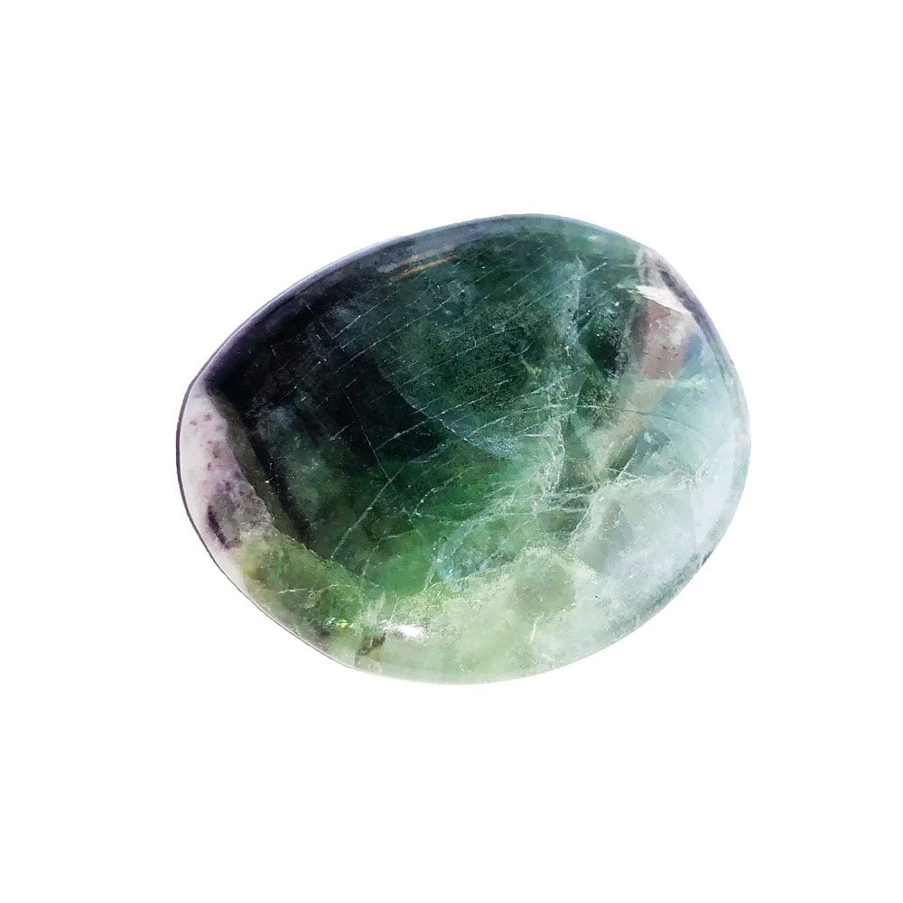 Pietre piatte singole di fluorite multicolore