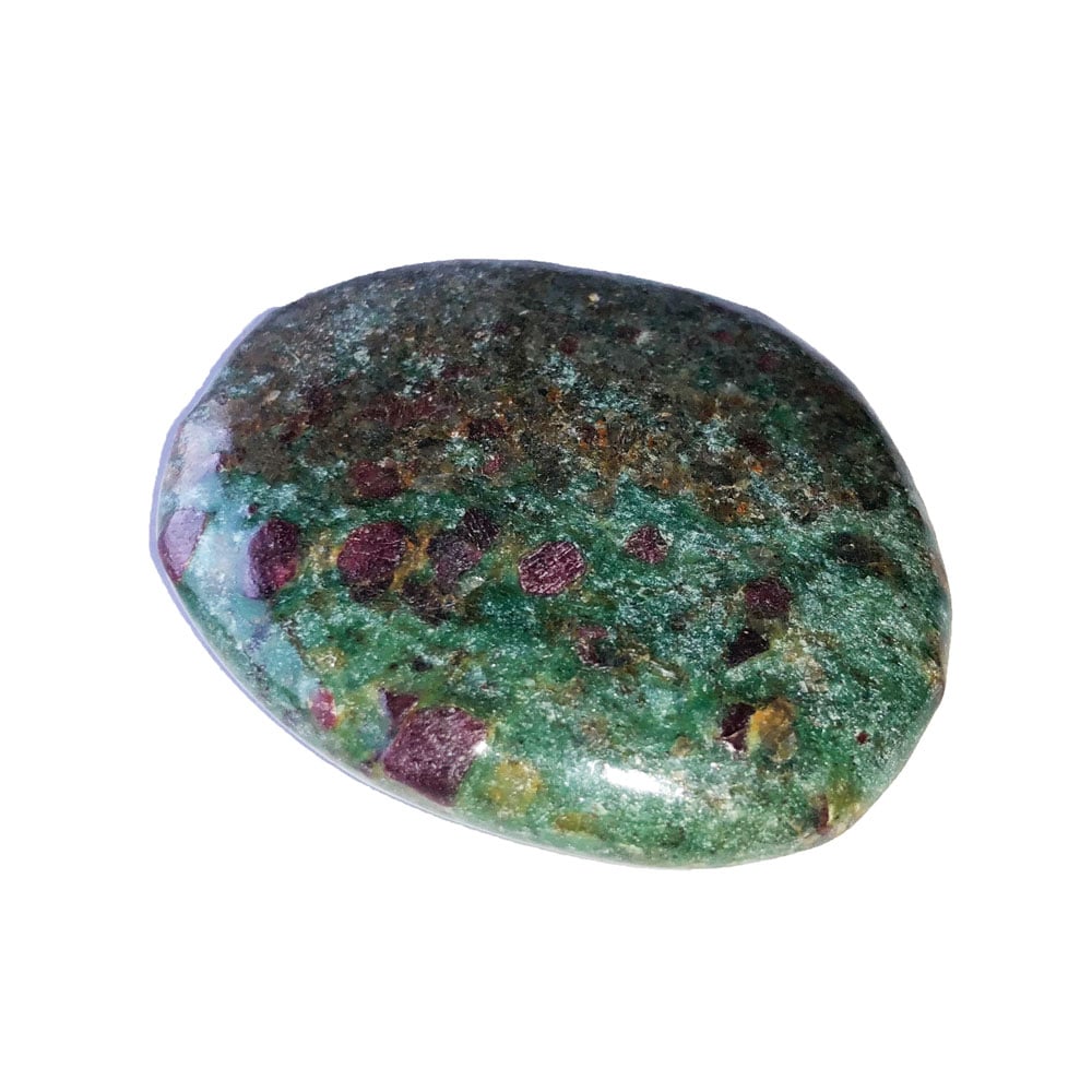 Pietre piatte singole di rubino su fuchsite
