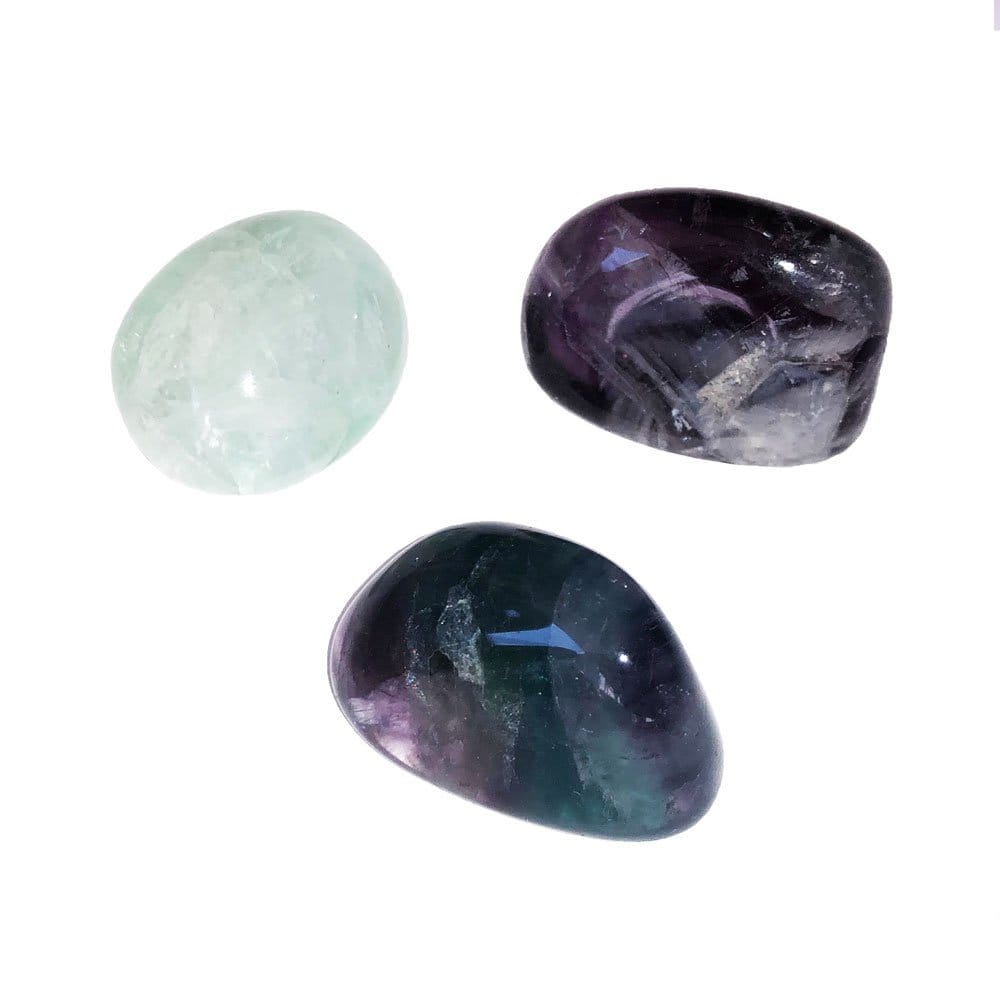 Pietra burattata di fluorite multicolore