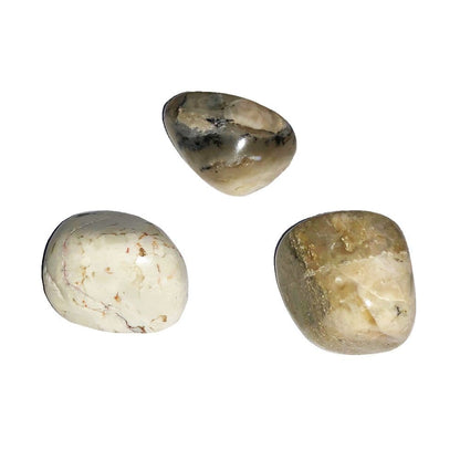 Pietra burattata di opale bianca