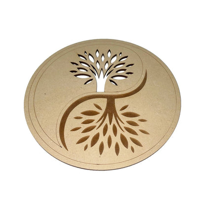 Piastra di ricarica Albero della vita e Yin Yang – Legno intagliato