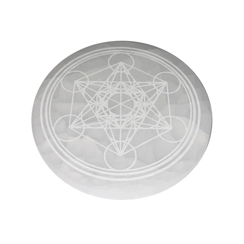 Piastra di ricarica in selenite – Métatron – 14 cm