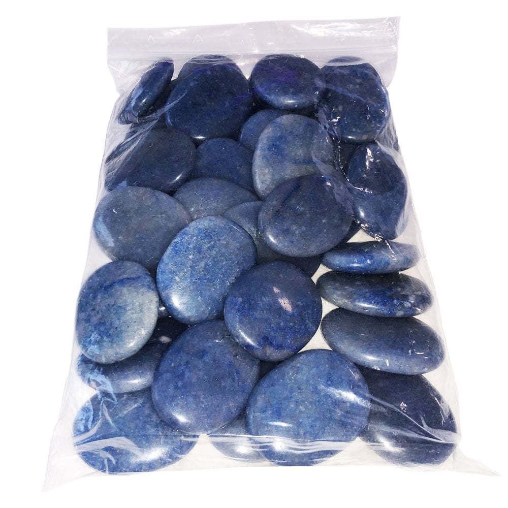 Pietre piatte 1 kg di quarzo blu