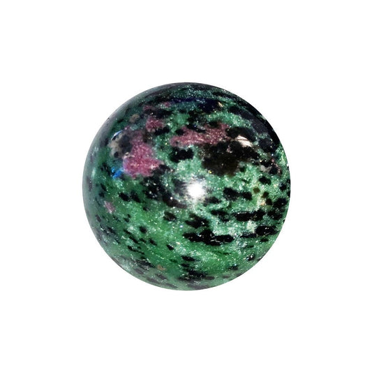 Sfera di rubino su zoisite – 40 mm
