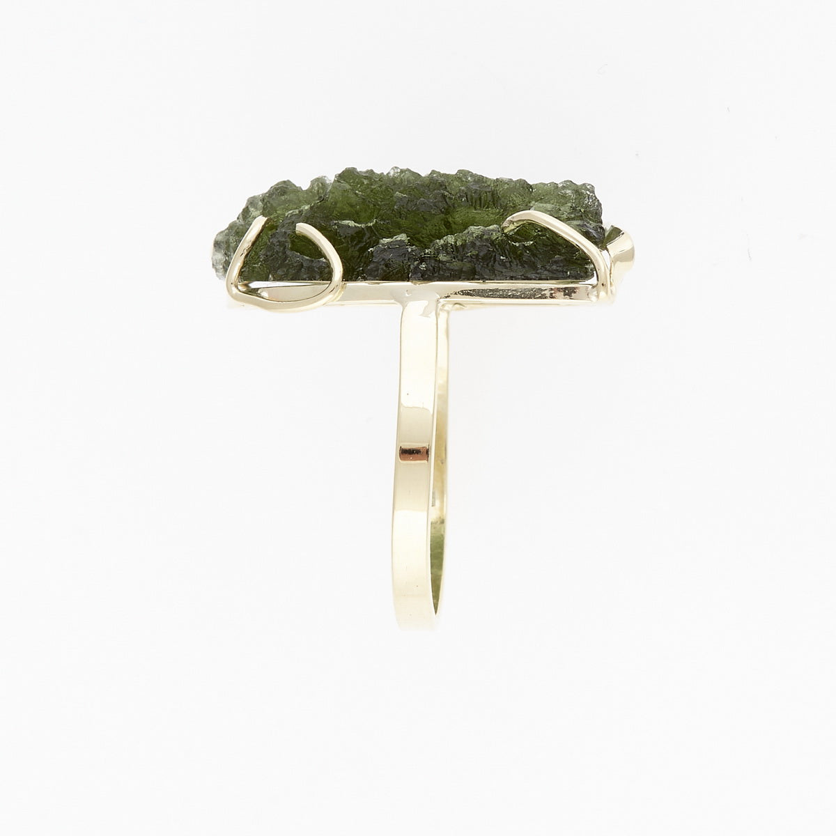 Anello d'oro con Moldavite 3825-1