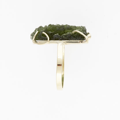 Anello d'oro con Moldavite 3825-1