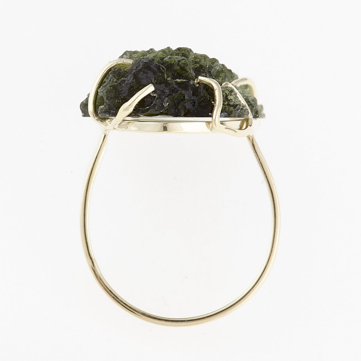 Anello d'oro con Moldavite 3825-1