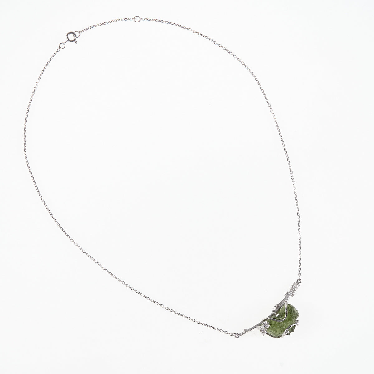 Collana in argento con Moldavite 8930
