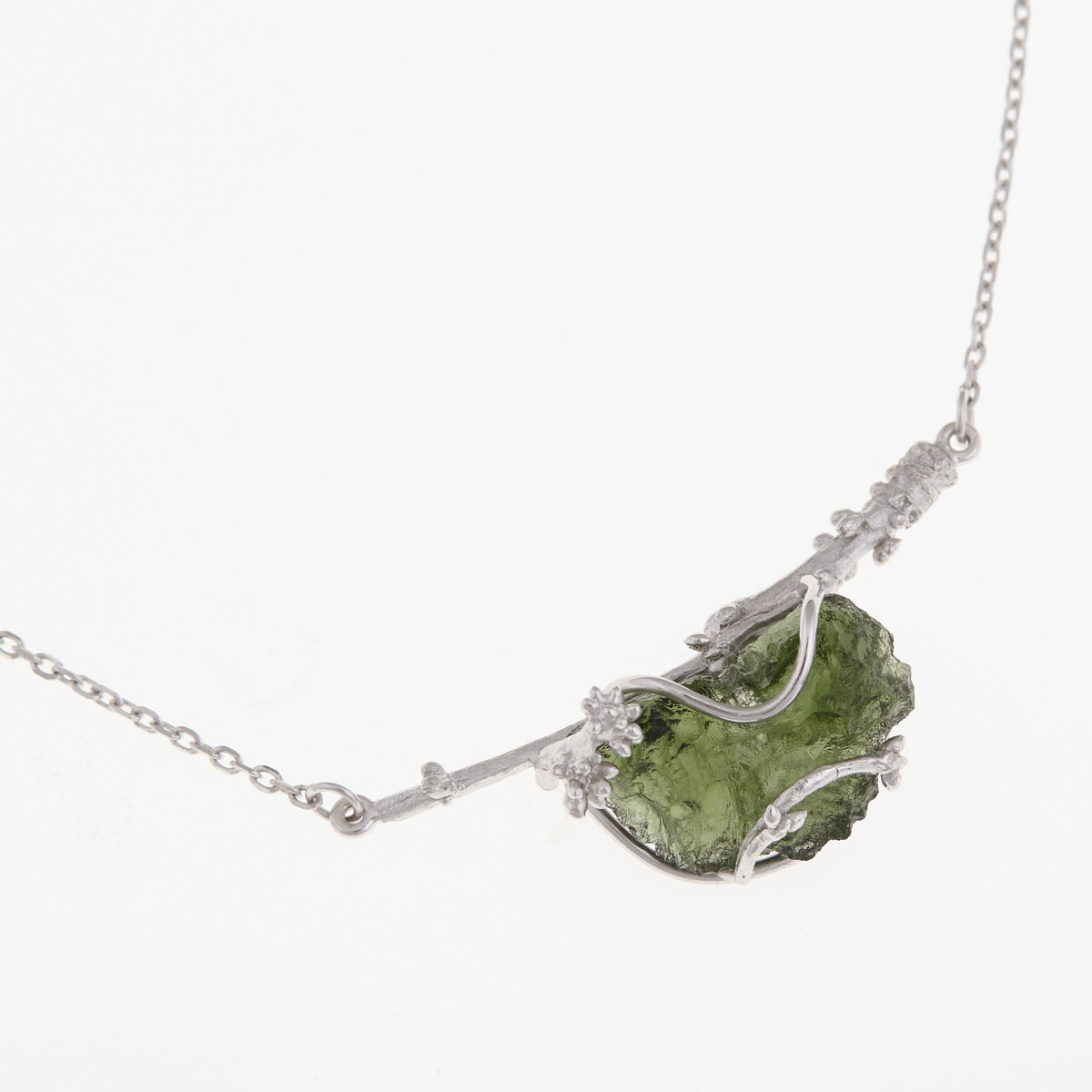 Collana in argento con Moldavite 8930