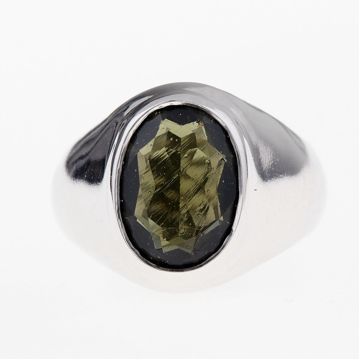 Anello da uomo in Argento con Moldavite 3105 Codice catalogo: AGV3105