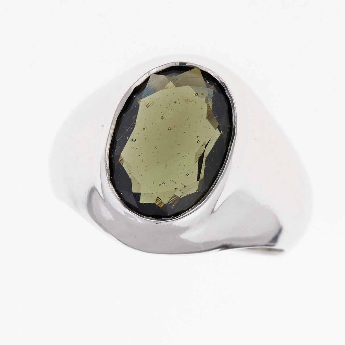 Anello da uomo in Argento con Moldavite 3105 Codice catalogo: AGV3105