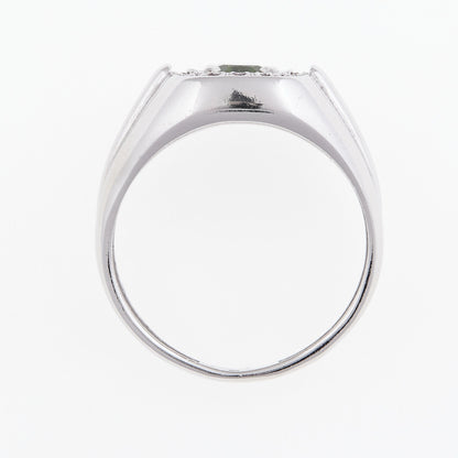 Anello da uomo in Argento con Moldavite e Granati 3103 Codice catalogo: AGVG3103