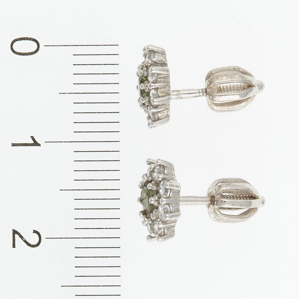 Orecchini in argento con moldaviti e zirconi 2071