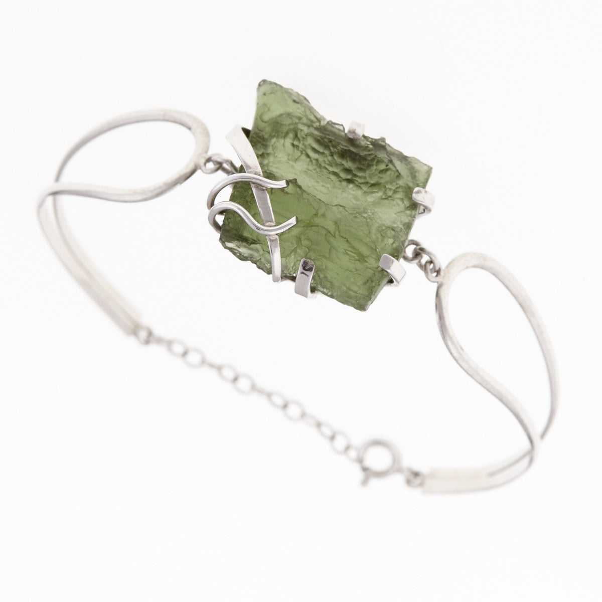 Bracciale in argento con Moldavite 6703
