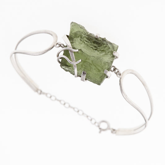 Bracciale in argento con Moldavite 6703