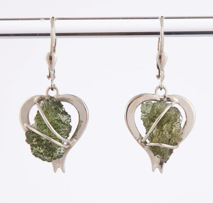 Orecchini in argento con Moldaviti naturali – cuore 7036 Codice catalogo: AN7036