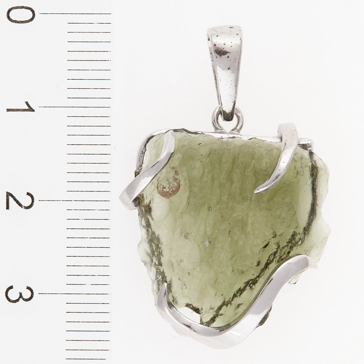 Ciondolo in argento con Moldavite 6476