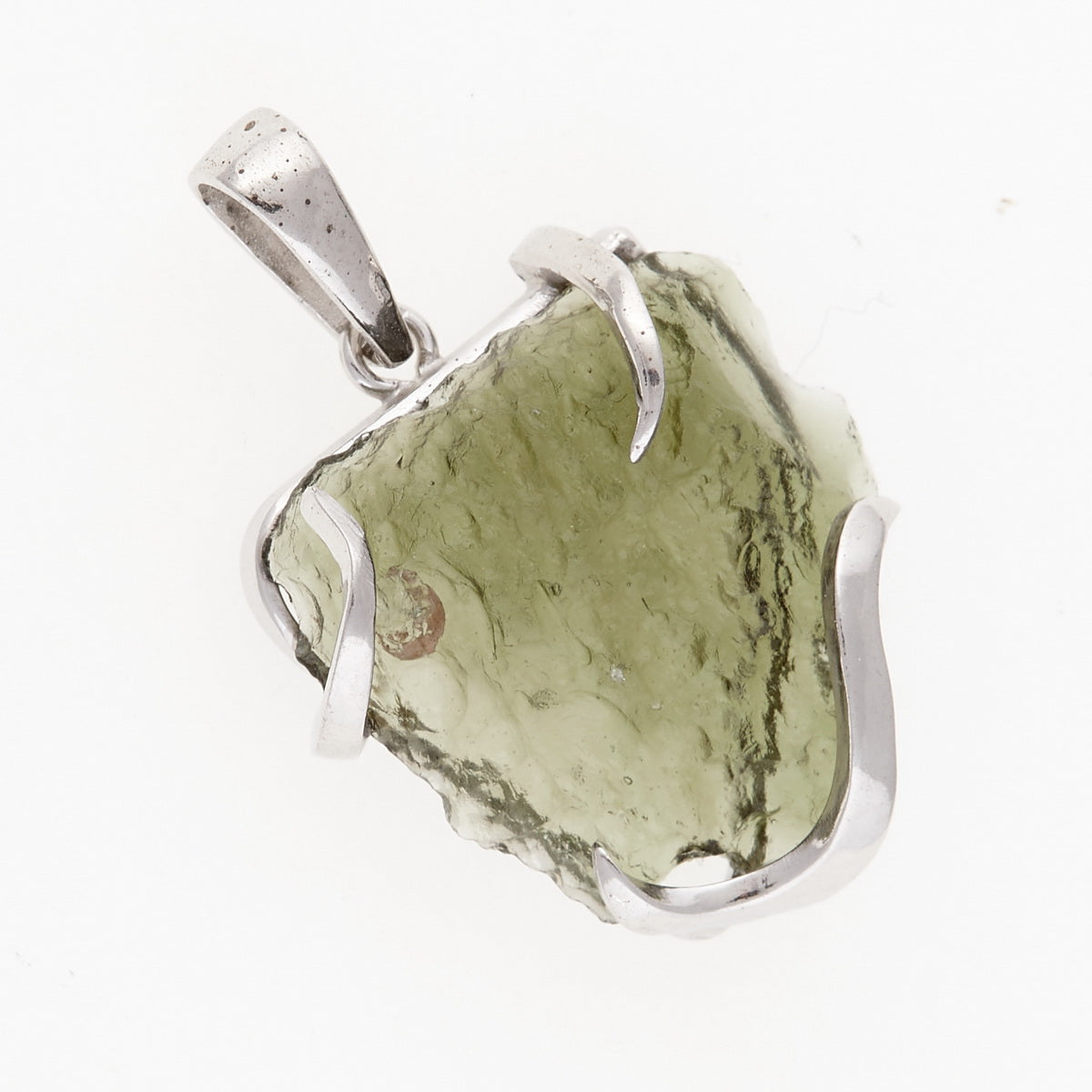 Ciondolo in argento con Moldavite 6476