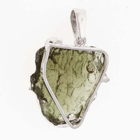 Ciondolo in argento con Moldavite 6476