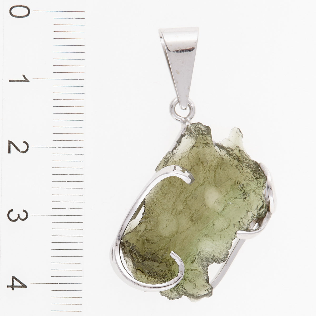 Ciondolo in argento con Moldavite 6513