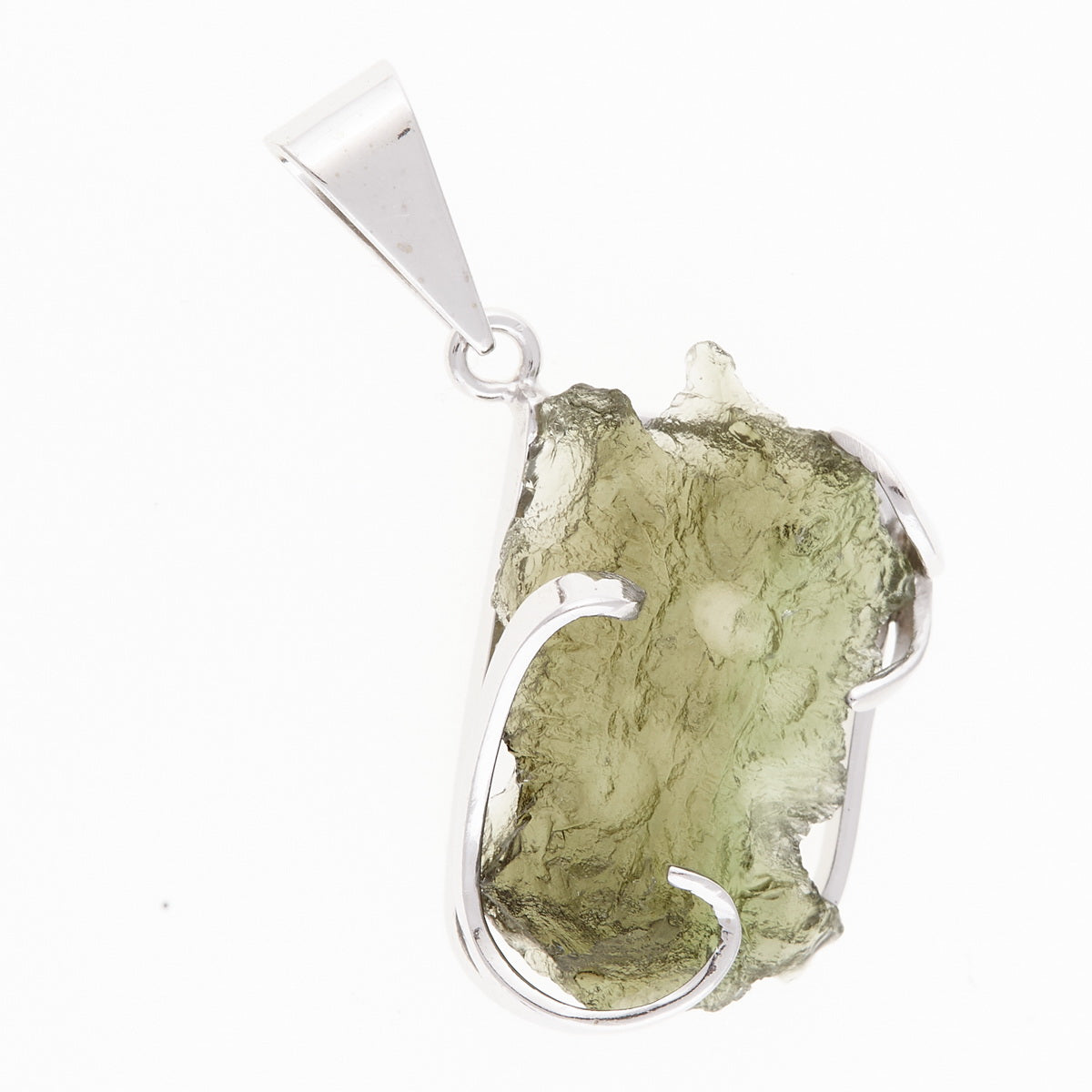 Ciondolo in argento con Moldavite 6513