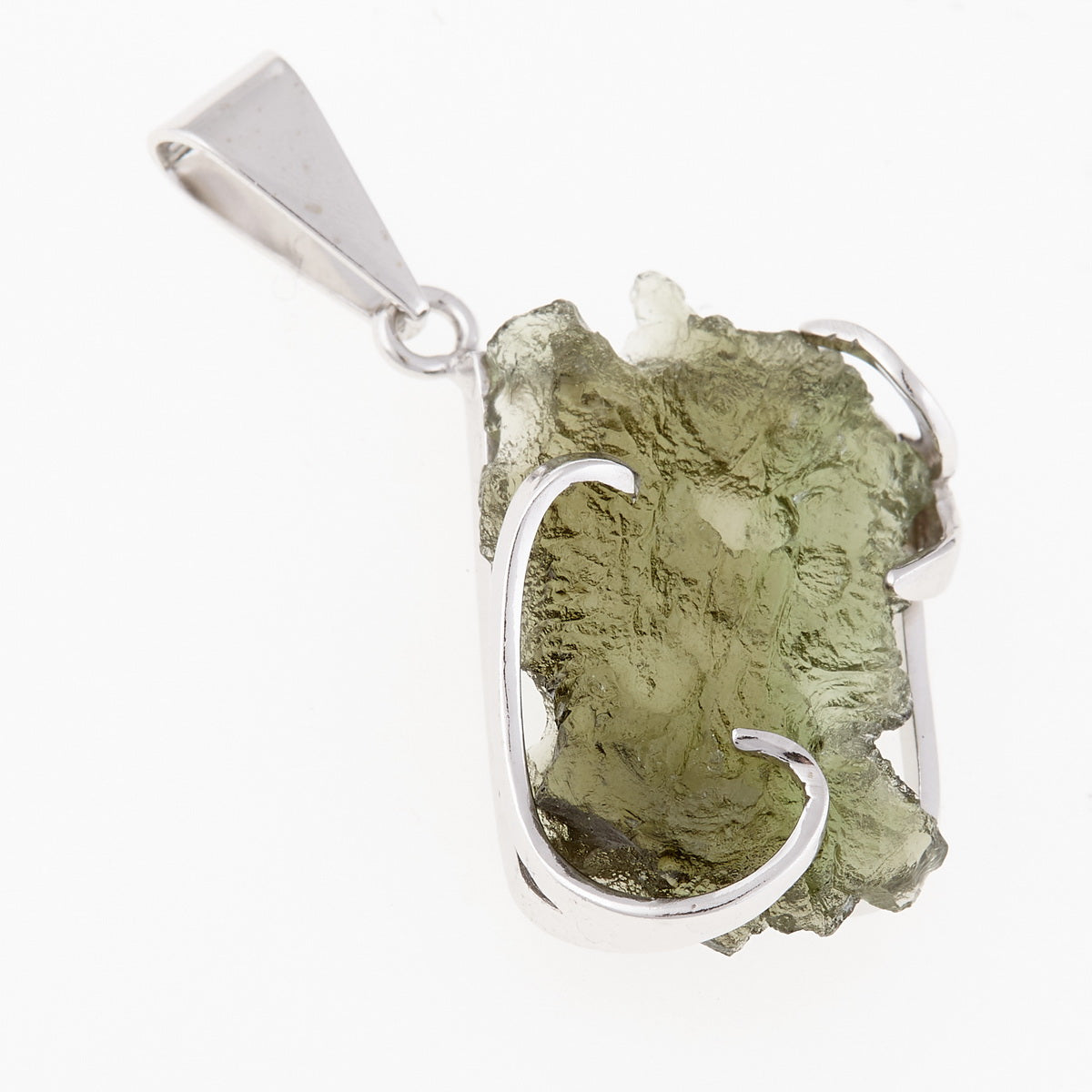Ciondolo in argento con Moldavite 6513