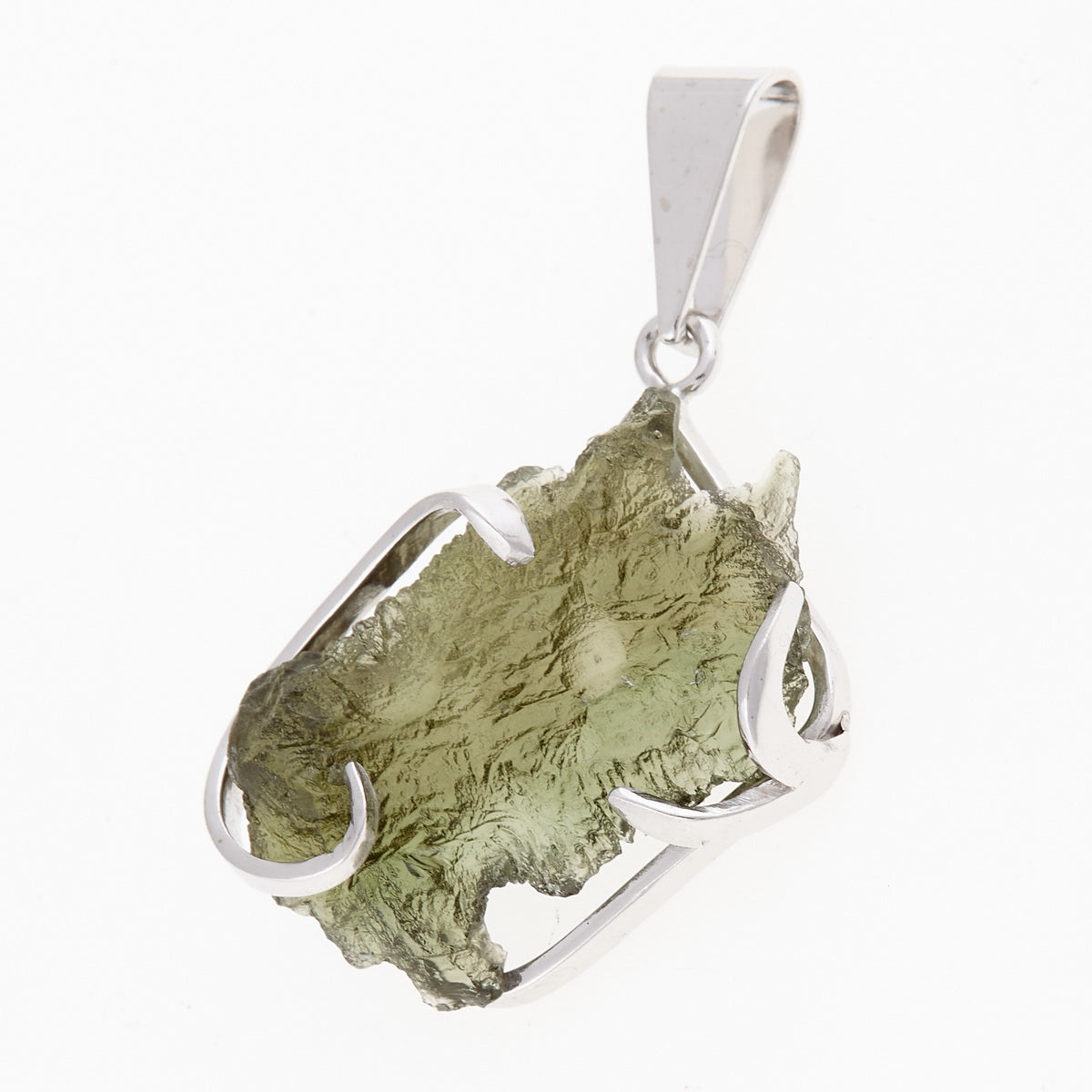 Ciondolo in argento con Moldavite 6513