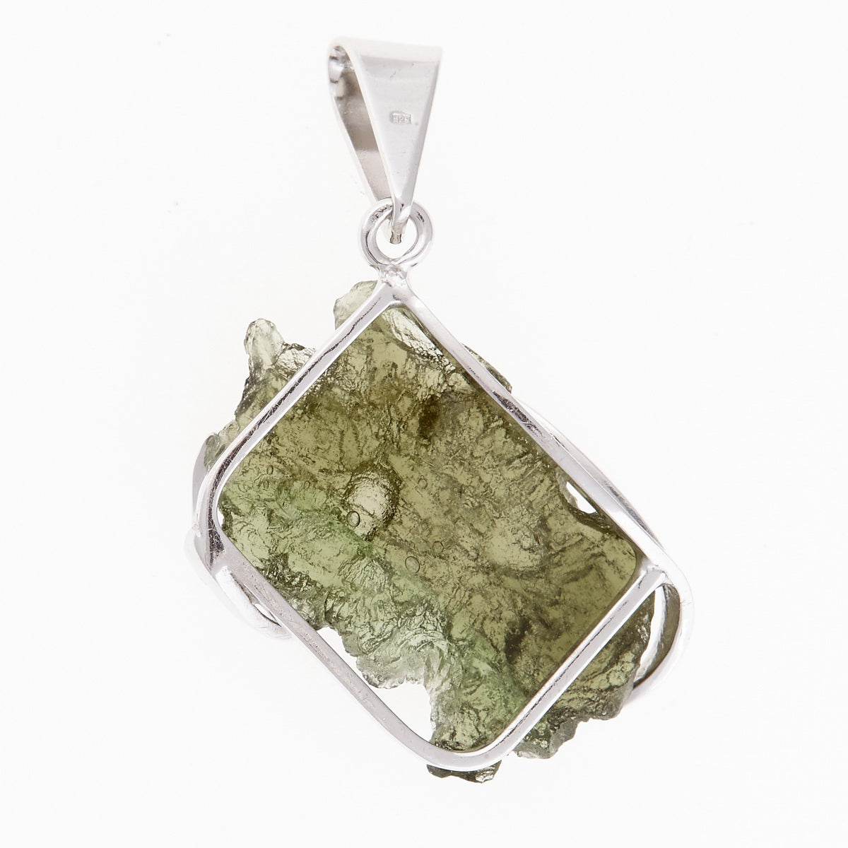 Ciondolo in argento con Moldavite 6513
