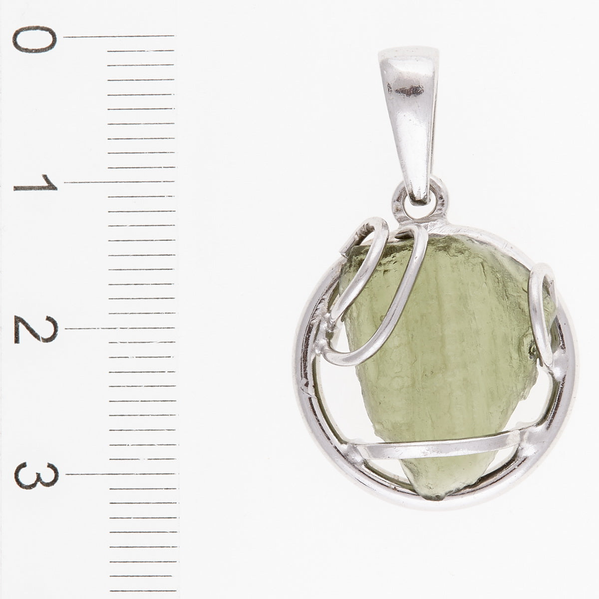 Ciondolo in argento con Moldavite 6523