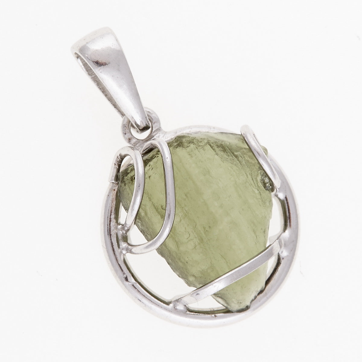 Ciondolo in argento con Moldavite 6523