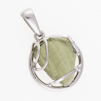 Ciondolo in argento con Moldavite 6523