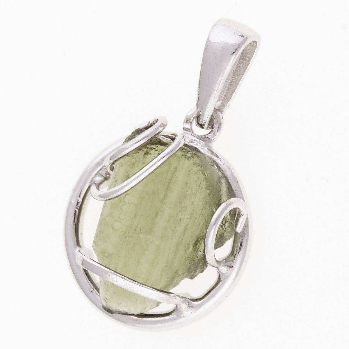 Ciondolo in argento con Moldavite 6523