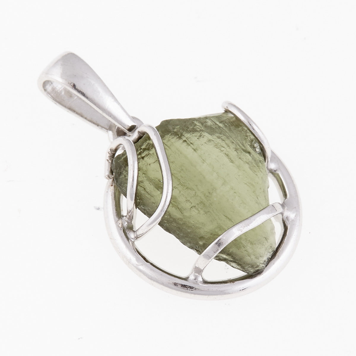 Ciondolo in argento con Moldavite 6523