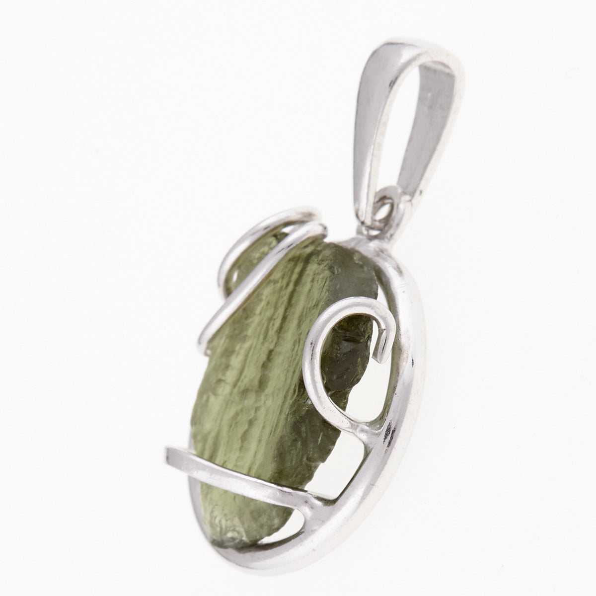 Ciondolo in argento con Moldavite 6523