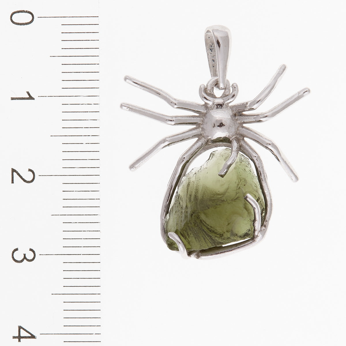 Ciondolo in argento con Moldavite – ragno 6661
