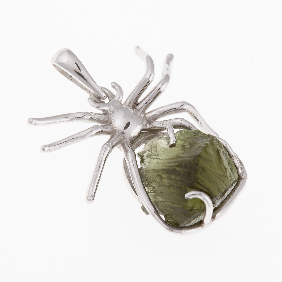 Ciondolo in argento con Moldavite – ragno 6661