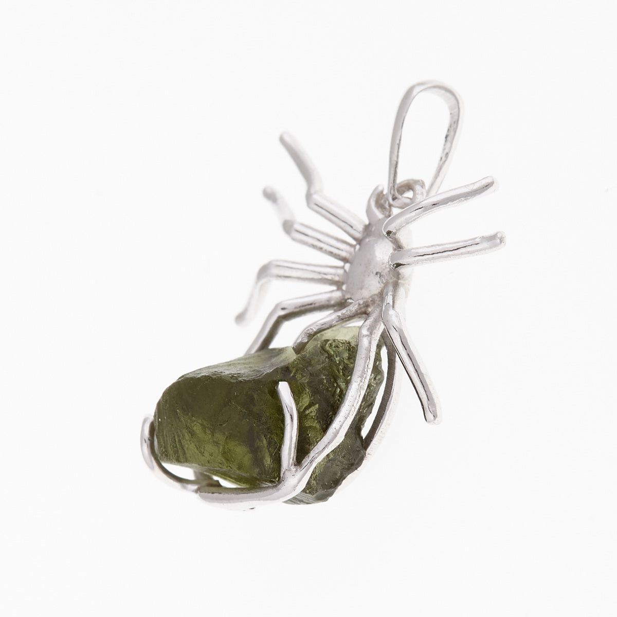 Ciondolo in argento con Moldavite – ragno 6661