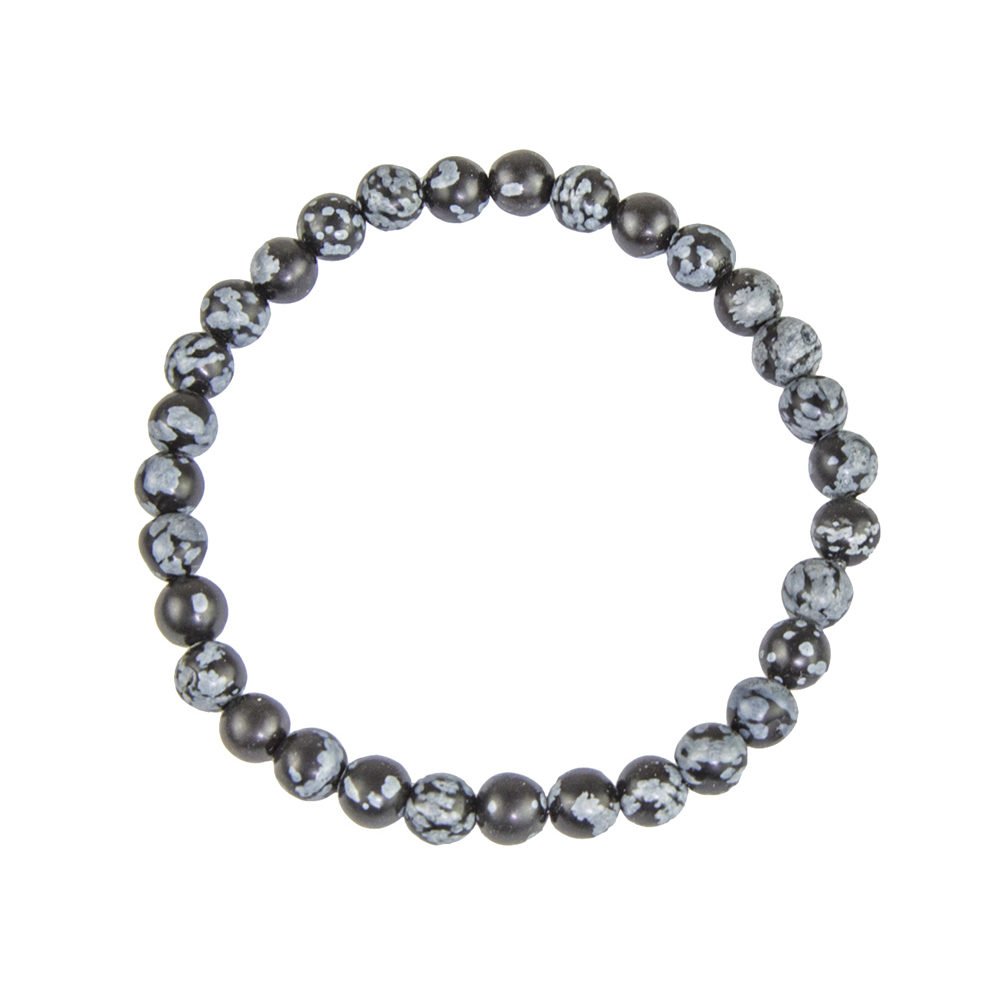 Bracciale in Ossidiana Neve - perline