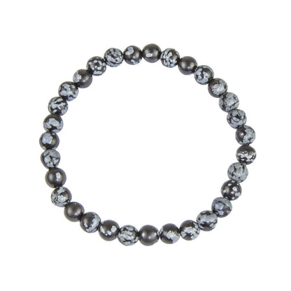 Bracciale in Ossidiana Neve - perline