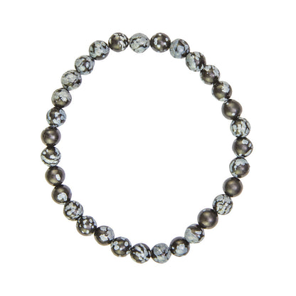 Bracciale in Ossidiana Neve - perline
