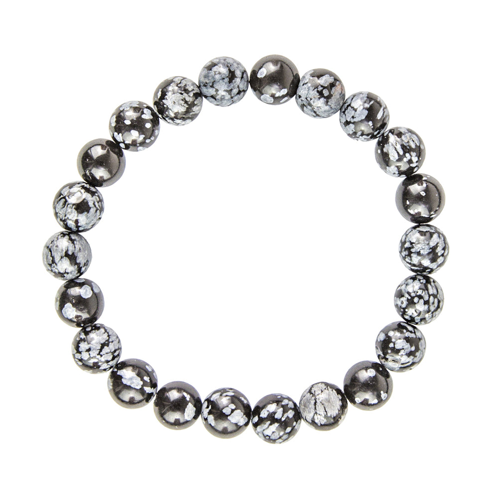 Bracciale in Ossidiana Neve - perline