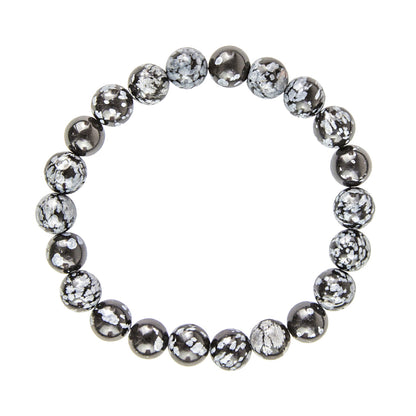 Bracciale in Ossidiana Neve - perline