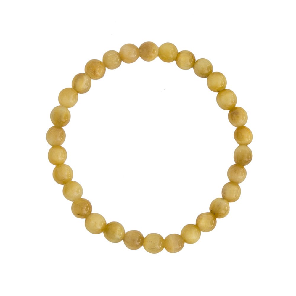 Bracciale in Occhio di Tigre dorato – Pietre sferiche