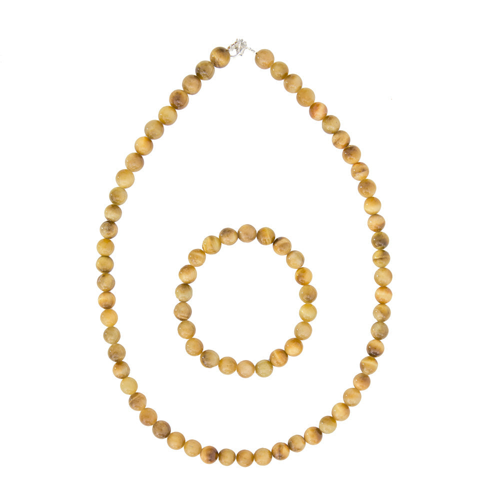 Set occhio di tigre dorato – Pietre sferiche da 6 mm