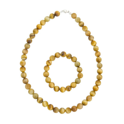 Set occhio di tigre dorato – Pietre sferiche da 6 mm