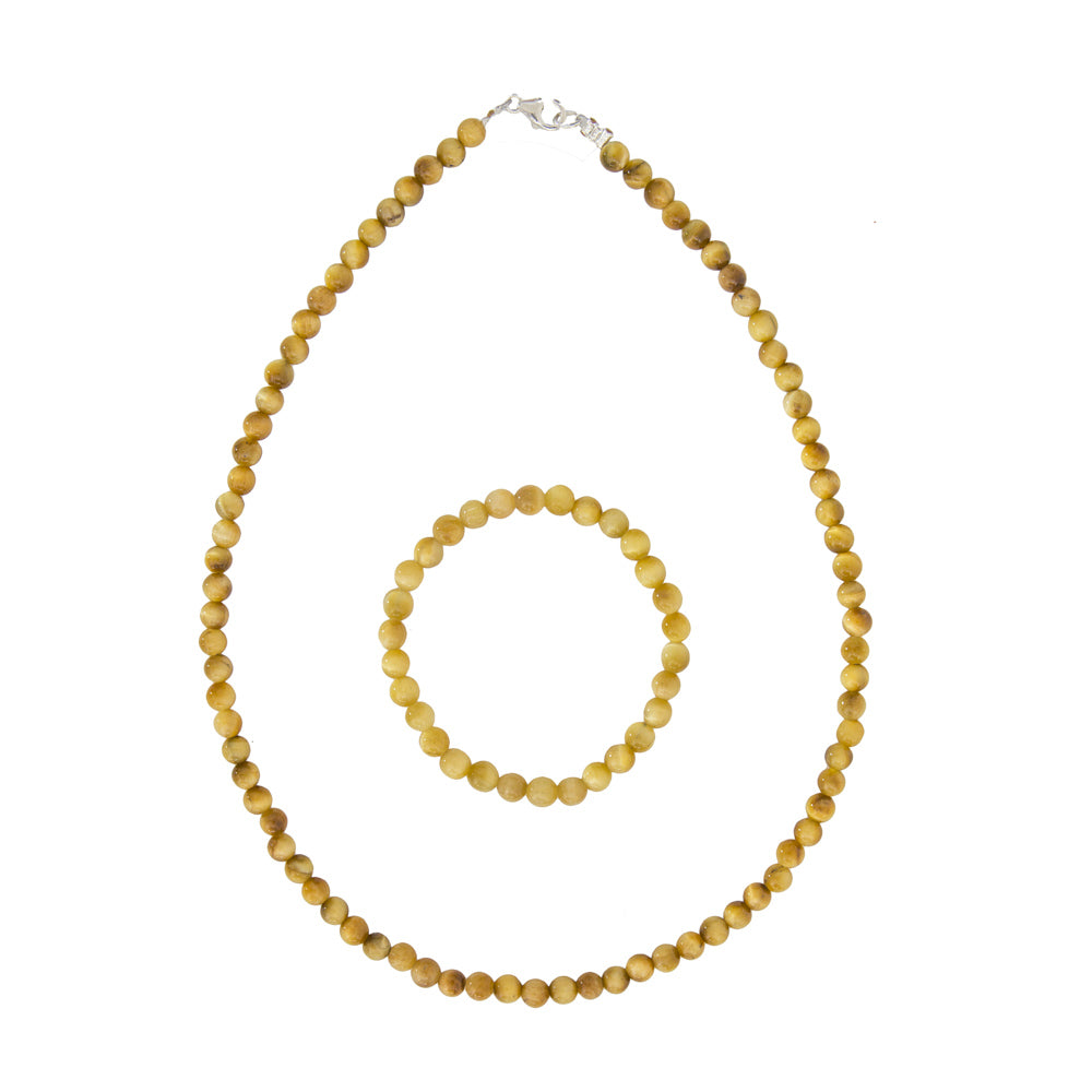 Set occhio di tigre dorato – Pietre sferiche da 6 mm