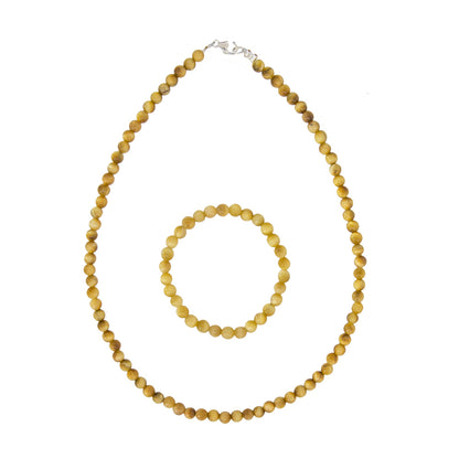Set occhio di tigre dorato – Pietre sferiche da 6 mm