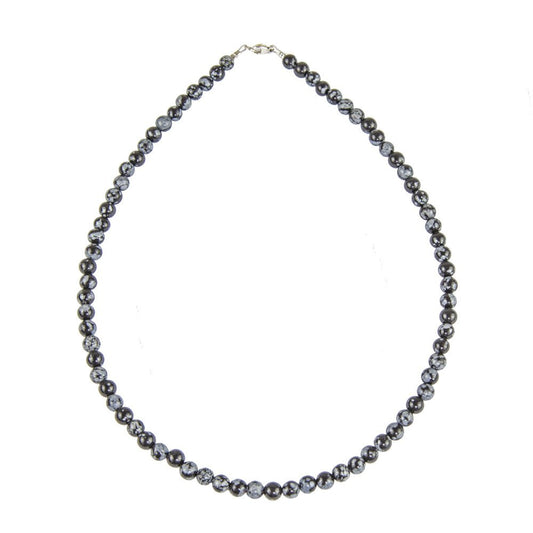 Collana di Ossidiana Neve - Pietre sferiche