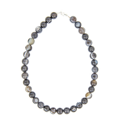 Collana in Agata Nera Zonata – Pietre sferiche